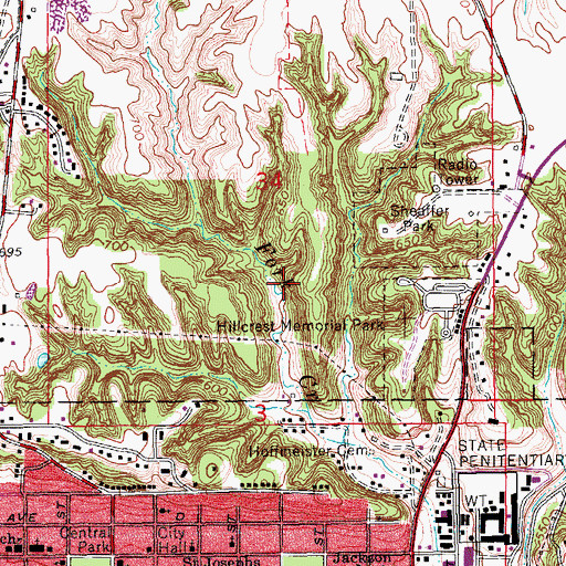 Topographic Map of Box Groves Cemetery, IA