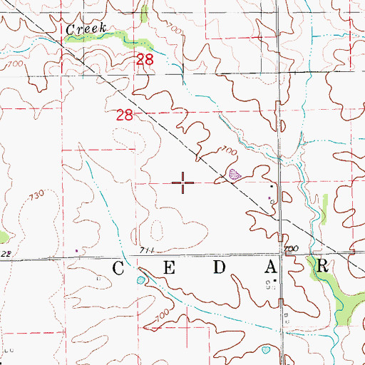 Topographic Map of Kennedy Farm Cemetery, IA