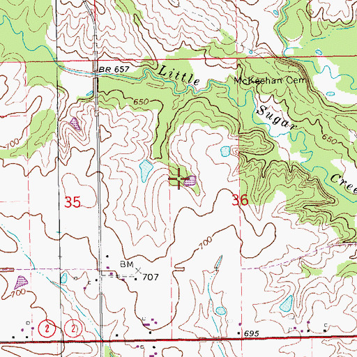 Topographic Map of J A Davis Grounds Cemetery, IA