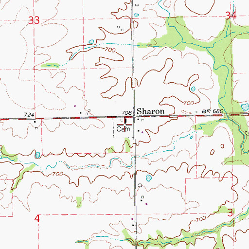 Topographic Map of George Perkins Historical Marker, IA