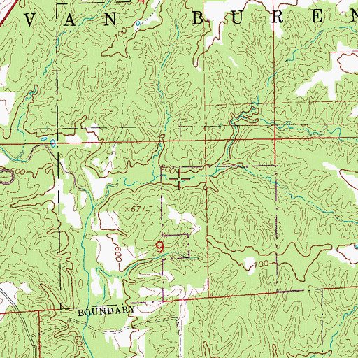 Topographic Map of Pioneer Cemetery, IA