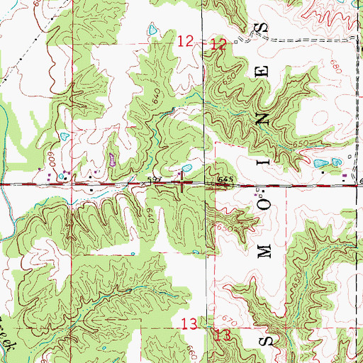 Topographic Map of Ambrosia Cemetery, IA