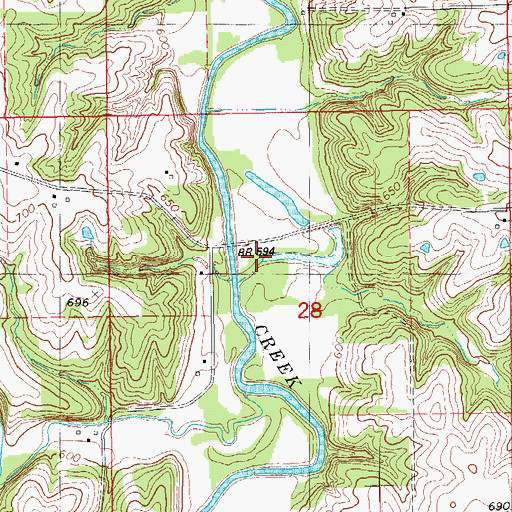Topographic Map of Gibson Recreation Area, IA