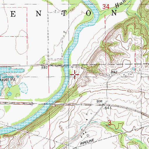 Topographic Map of O'Laughlin Recreation Wildlife Area, IA