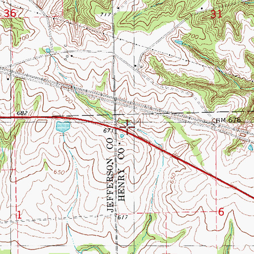 Topographic Map of Vega (historical), IA