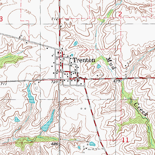 Topographic Map of Trenton Post Office (historical), IA