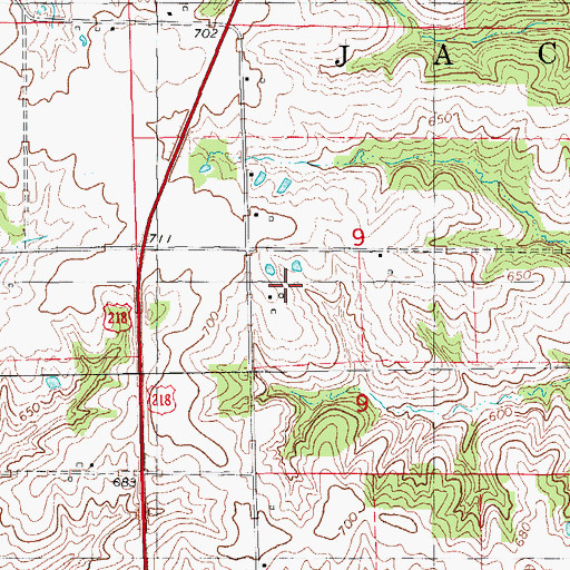 Topographic Map of Rural Post Office (historical), IA