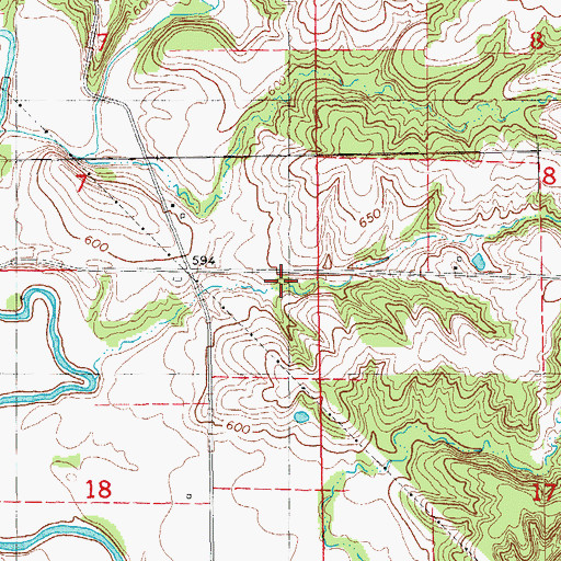 Topographic Map of Beery Post Office (historical), IA