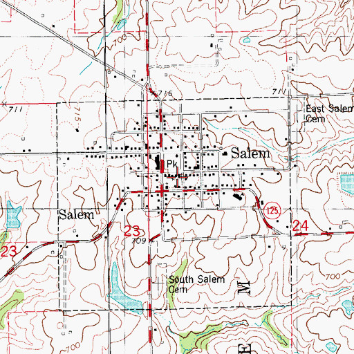 Topographic Map of Salem Congregational Church, IA