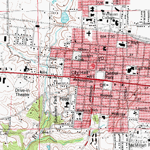 Topographic Map of Heritage Medical Center, IA
