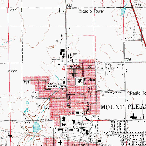 Topographic Map of Pleasant View Mennonite Church, IA