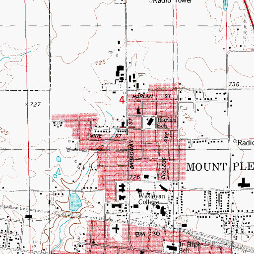 Topographic Map of Jesus Only Church of Christ, IA