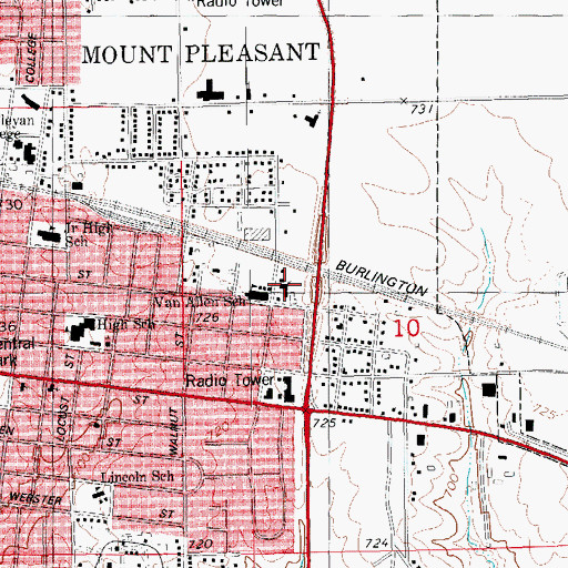 Topographic Map of Open Bible Standard Church, IA