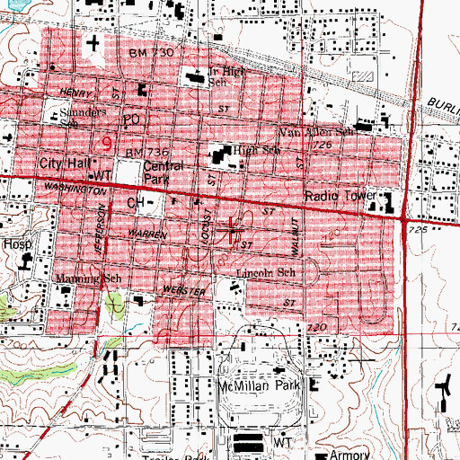 Topographic Map of Bible Missionary Church, IA