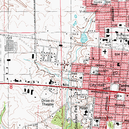 Topographic Map of Reorganized Church of Jesus Christ of Latter Day Saints, IA