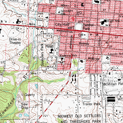 Topographic Map of Saint Alphonsus Church, IA