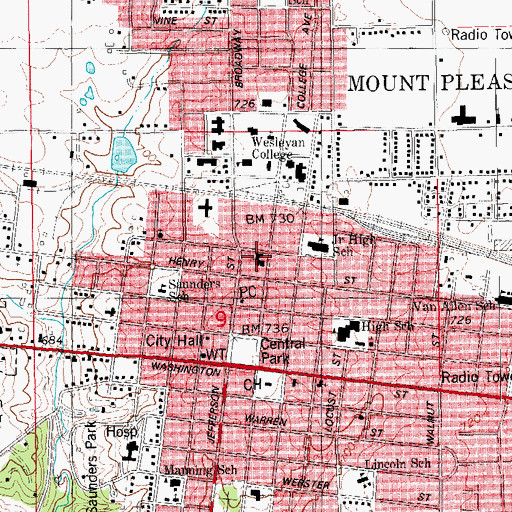 Topographic Map of United Methodist Church, IA