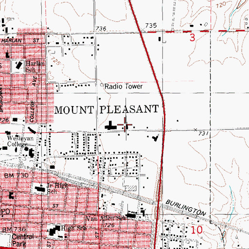 Topographic Map of Calvary Baptist Church, IA