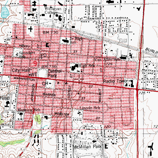 Topographic Map of Church of the Nazarene, IA