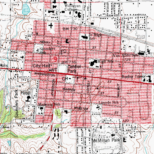 Topographic Map of Saint Michael's Episcopal Church, IA