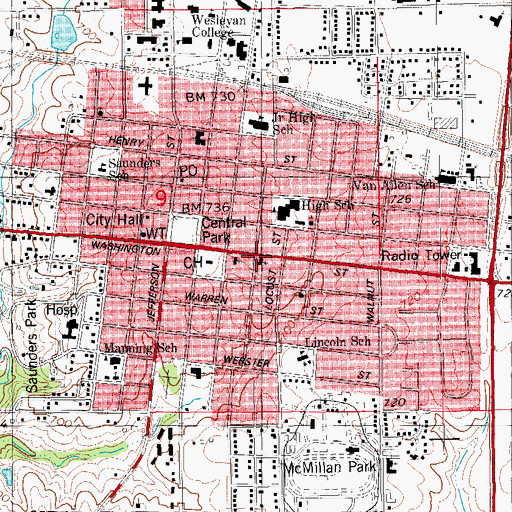 Topographic Map of Congregational Universalist Church, IA