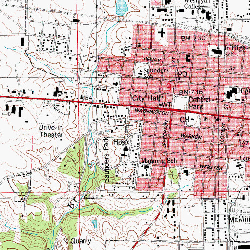 Topographic Map of Van Allen House Heritage Center, IA