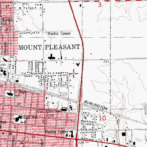 Topographic Map of Little League Ball Park, IA