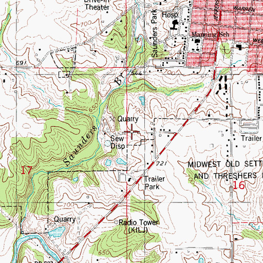 Topographic Map of Countryside Mobile Home Court, IA