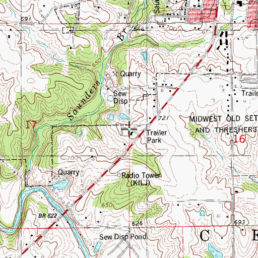 Topographic Map of Mardan Mobile Home Court, IA
