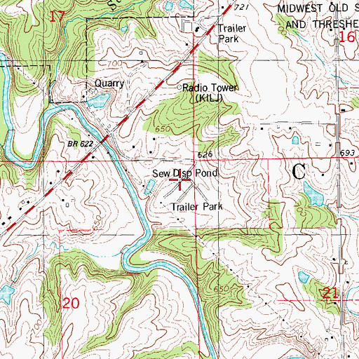 Topographic Map of Green Valley Mobile Home Court, IA