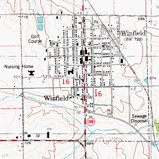 Topographic Map of First Presbyterian Church, IA