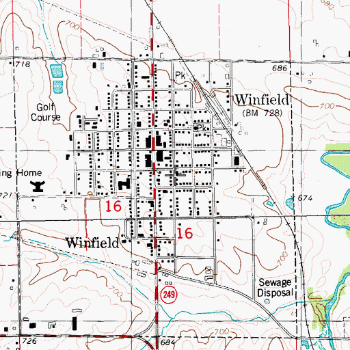 Topographic Map of United Methodist Church, IA