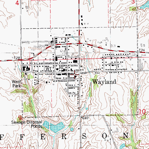 Topographic Map of New Life Parish, IA