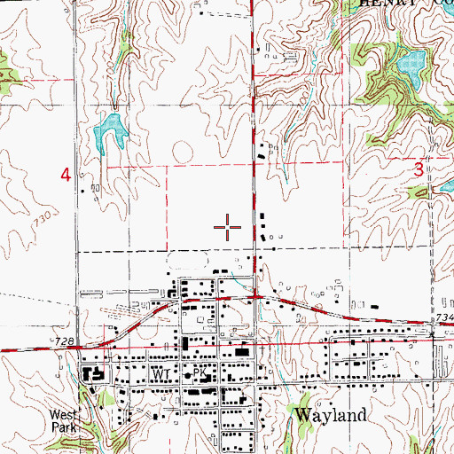 Topographic Map of Waco Junior / Senior High School, IA