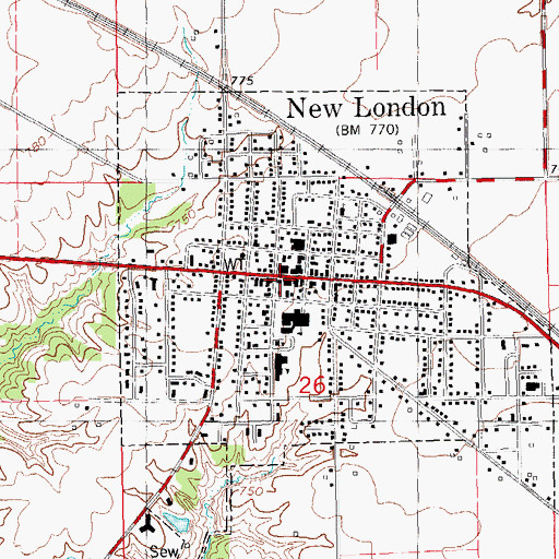 Topographic Map of N J Nugen Public Library, IA