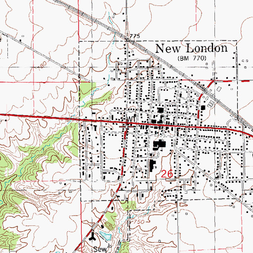 Topographic Map of Dover Historical Museum, IA