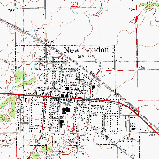 Topographic Map of Presbyterian Church, IA