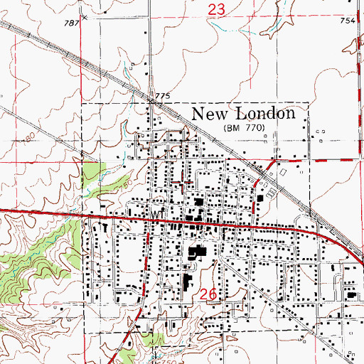Topographic Map of United Methodist Church, IA