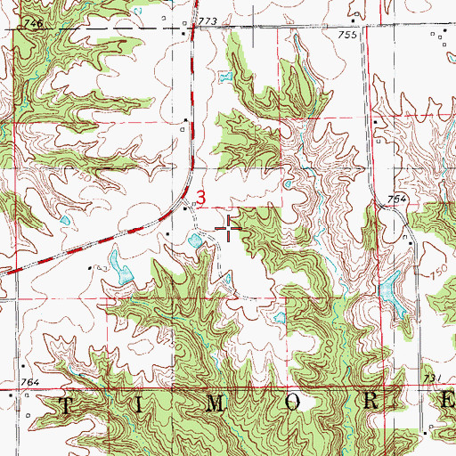 Topographic Map of Deerwood Golf Club, IA