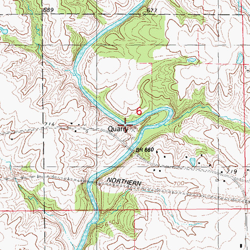 Topographic Map of Robinson Cemetery, IA