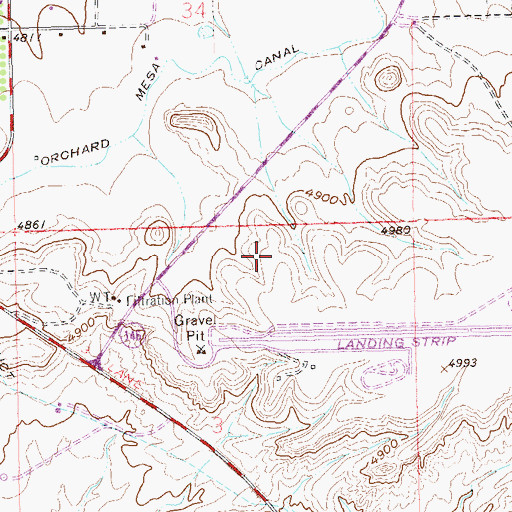 Topographic Map of Mesa County, CO