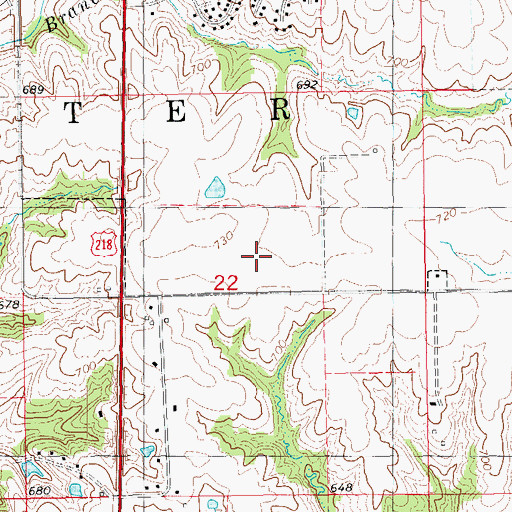 Topographic Map of Williford Cemetery, IA