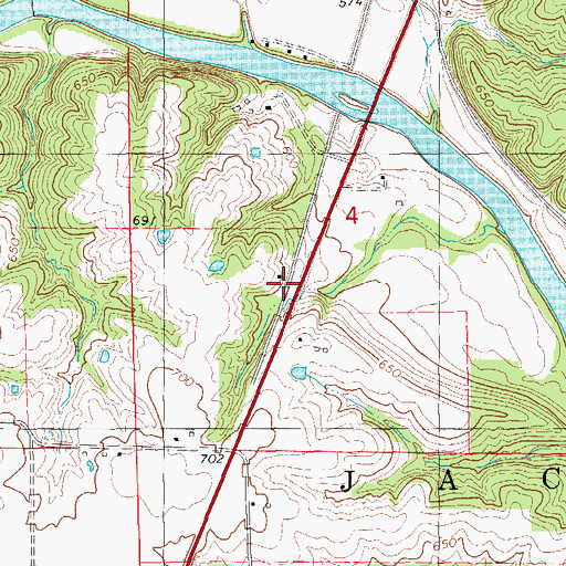Topographic Map of Pickard Cemetery, IA