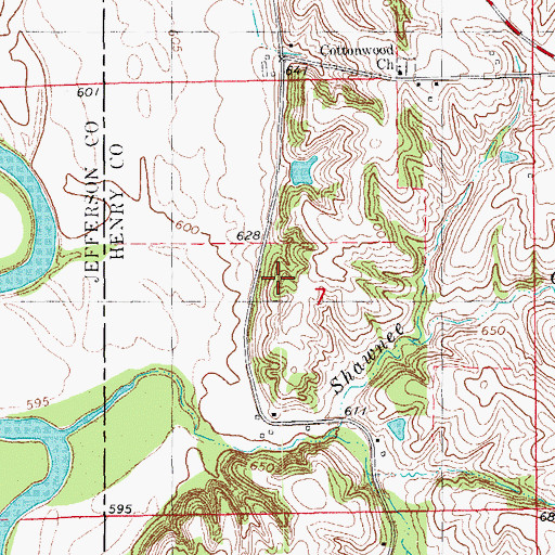 Topographic Map of Shively Cemetery, IA