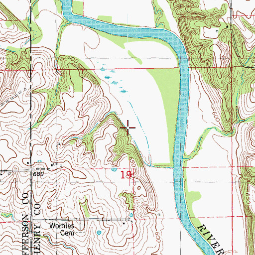 Topographic Map of Shepherd Cemetery, IA