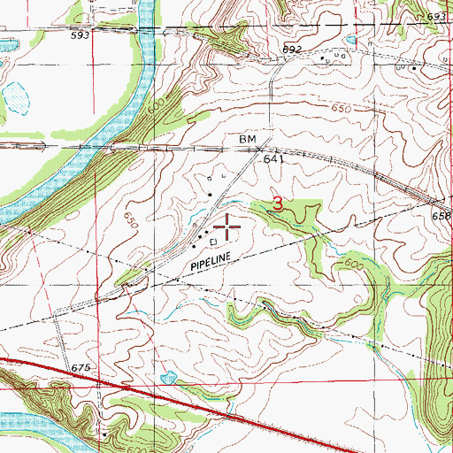 Topographic Map of Cholera Hill Cemetery, IA