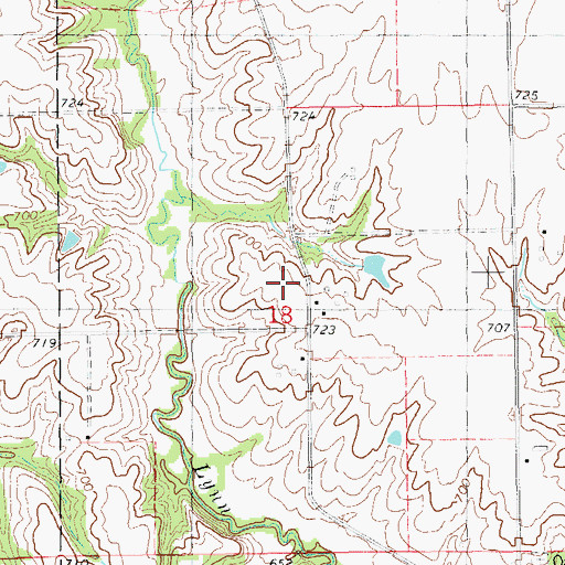 Topographic Map of Traxler Cemetery, IA