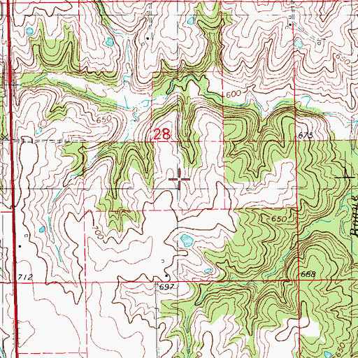 Topographic Map of East Grove Cemetery, IA