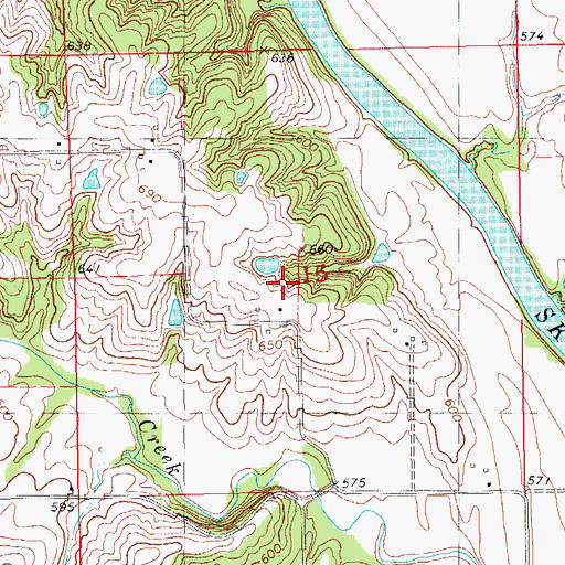Topographic Map of Hunting Cemetery, IA