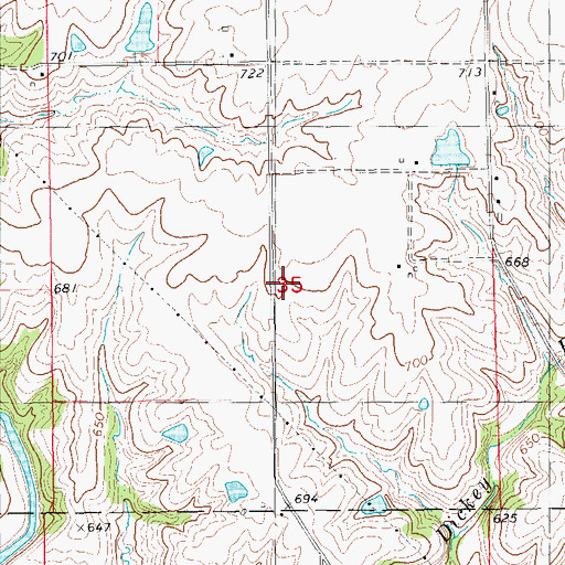 Topographic Map of Abraham Farm Cemetery, IA